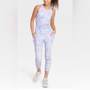 Girls All In Motion Athletic Racerback Top and Leggings Set